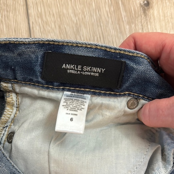 Express Blue Jeans with Distressed Details. Size 6. Low rise. - Picture 4 of 7